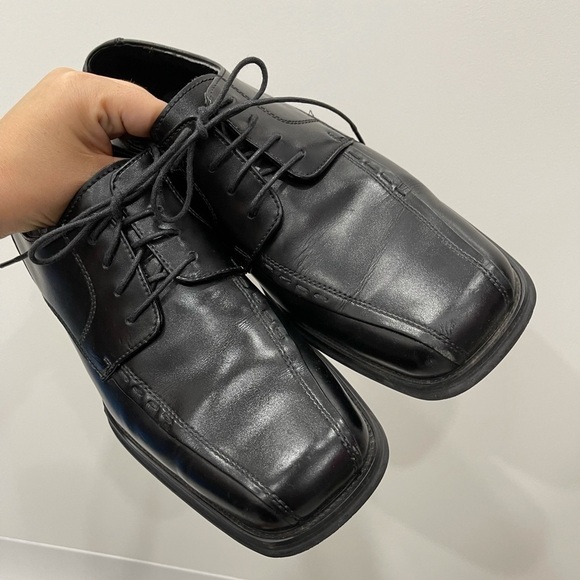 Alfani Mirage Square Toe Dress Shoes Black Leather main image 4